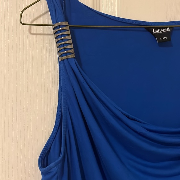 XL royal blue tank with strap embellishments. Great condition - Picture 3 of 4